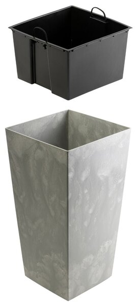 PLASTOVÝ KVETINÁČ PORTO 75X39,5X39,5 CM IMITÁCIA BETÓNU SIVÁ