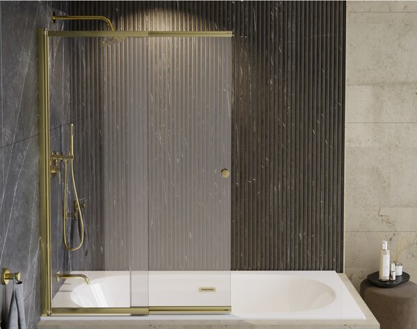 Besco Vaňová zástena s posuvným dielom EASY SLIDE GOLD 100150 (100x150 cm | Transparent)