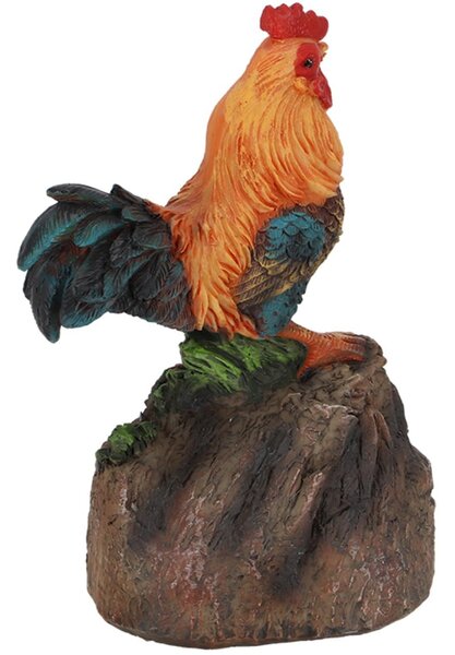 Záhradná figúrka z polyesterovej živice Rooster, 11,4 cm, viacfarebná