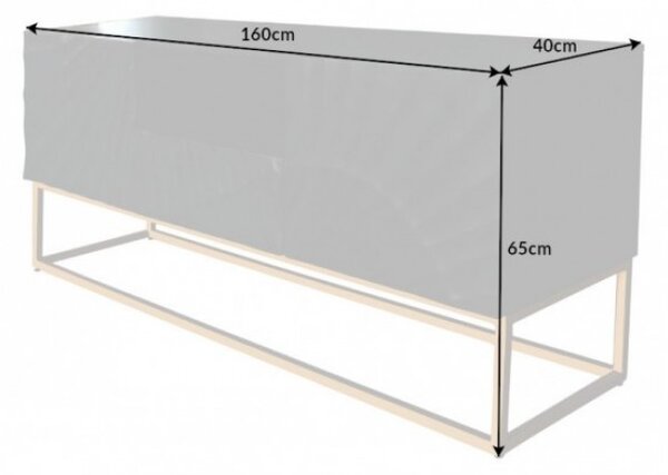 Dizajnový TV stolík Shayla 160 cm čierny - mango