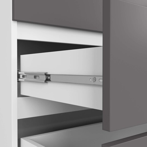 Ak furniture Komoda Kuba 160 cm 6 zásuviek biela/grafitová