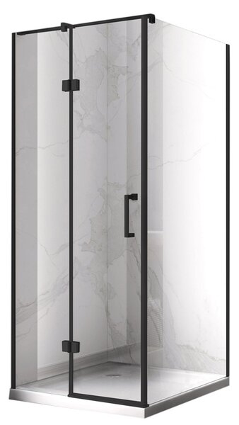 BPS-koupelny Štvorcový sprchovací kút ZES KZ01D BL 100x100 čierny/transparent - bez vaničky