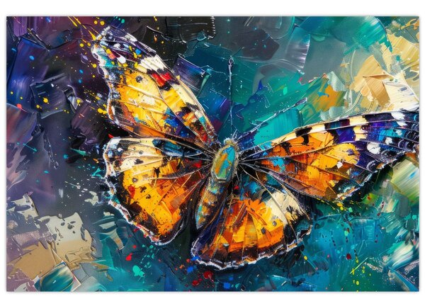 Obraz - Motýľ, olejomaľba (90x60 cm)