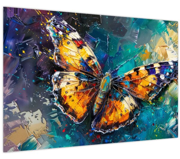Obraz - Motýľ, olejomaľba (90x60 cm)