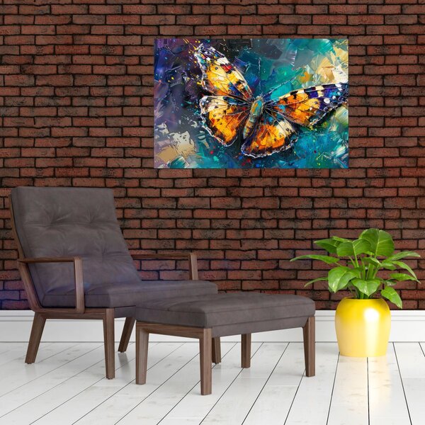 Obraz - Motýľ, olejomaľba (90x60 cm)