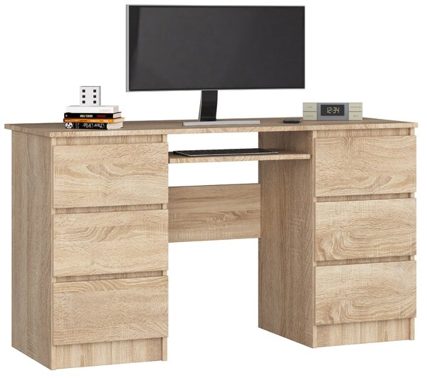 Ak furniture Písací stôl A-11 135 cm dub sonoma