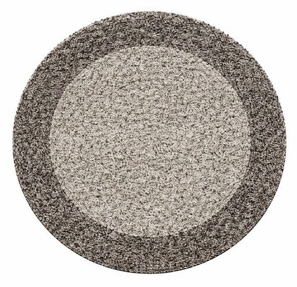 Ayyildiz, Kusový koberec Life Shaggy 1503 taupe kruh, 160x160 (priemer) kruh, hnedá, obývacia izba