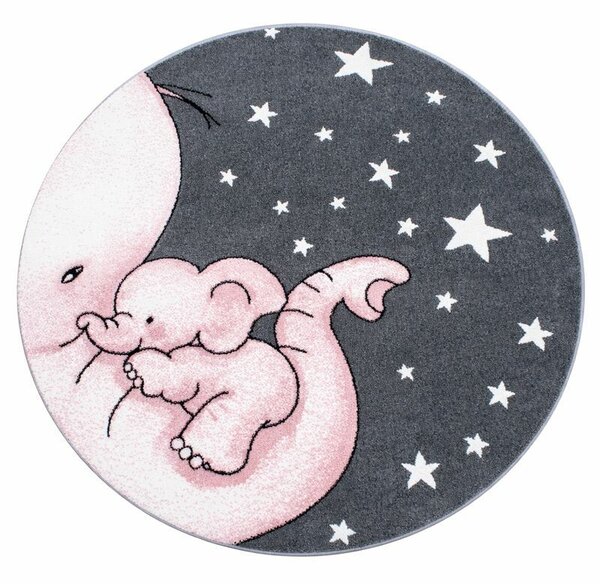 Ayyildiz , Kusový koberec Kids 560 pink kruh, 120x120 (priemer) kruh, ružová, detská izba