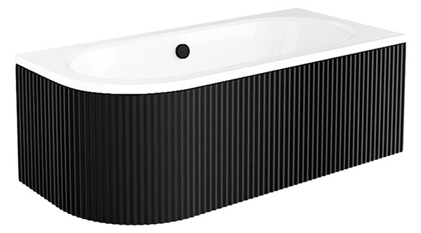 Besco Krycí panel k asymetrickej vani Avita Ryfle Black P 150x75 (160x75, 170x75, 180x80), čierny BESCO-Rozmery: 150x75