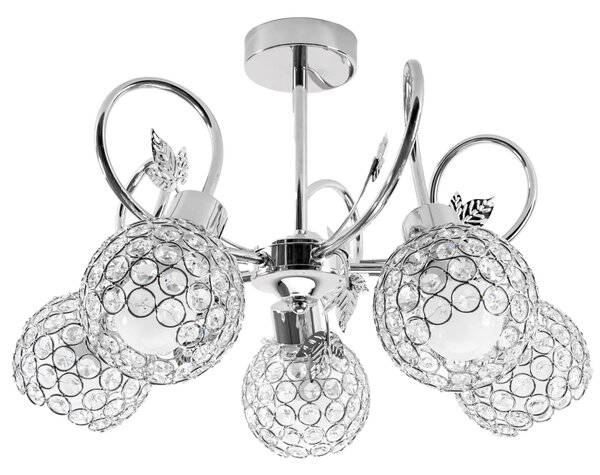 Toolight - Závesná stropná lampa Ball Crystal - chróm - 392183