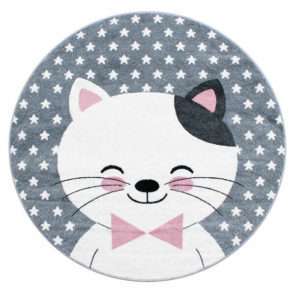 Ayyildiz , Kusový koberec Kids 550 pink kruh, 120x120 (priemer) kruh, ružová, detská izba