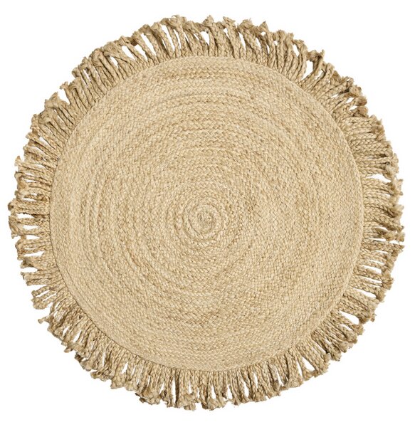 Diamond Carpets India , Ručne viazaný kusový koberec Jula J 34 Natural kruh, 120x120 (priemer) kruh, béžová, chodba / predsieň