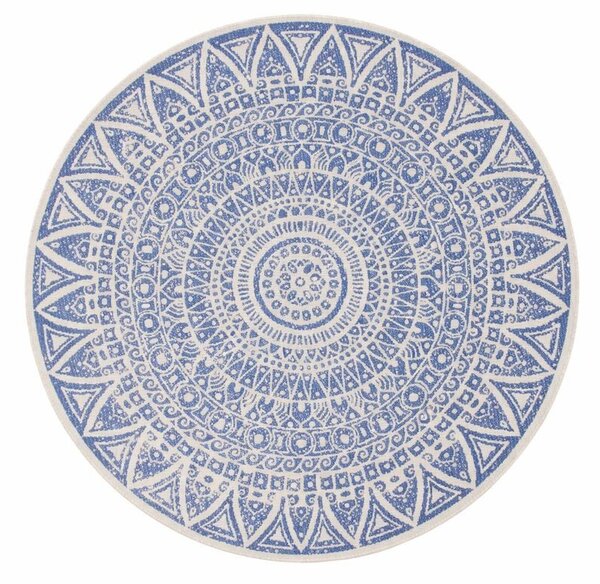 MK Original: Produkty s rodokmenem , Kusový koberec Mojkoberec Original Nora 104162 Blue Creme kruh – na von aj na doma, 100x100 (priemer) kruh, modrá, chodba / predsieň