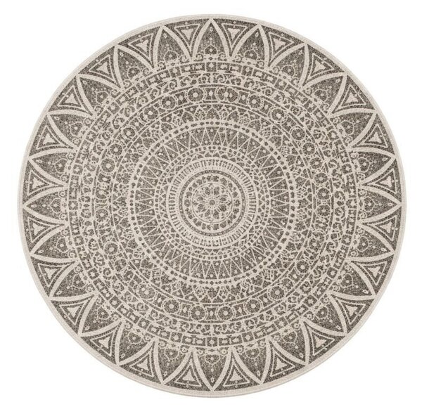MK Original: Produkty s rodokmenem , Kusový koberec Mojkoberec Original Nora 104160 Grey Creme kruh – na von aj na doma, 140x140 (priemer) kruh, šedá, chodba / predsieň