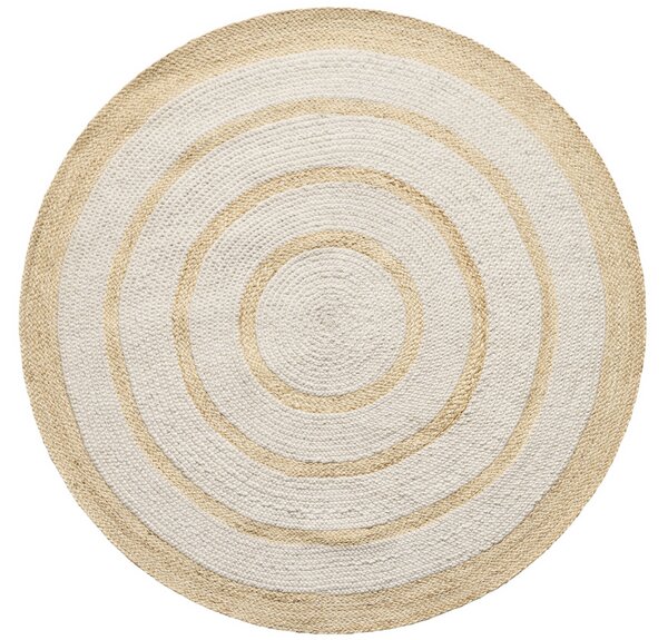 Diamond Carpets India , Ručne viazaný kusový koberec Ellara SM 05 Natural kruh, 120x120 (priemer) kruh, béžová, chodba / predsieň