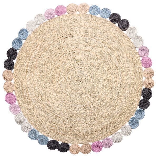 Diamond Carpets India , Ručne viazaný kusový koberec Arcadia SM-01 Natural Multi kruh, 120x120 (priemer) kruh, viacfarebná, chodba / predsieň