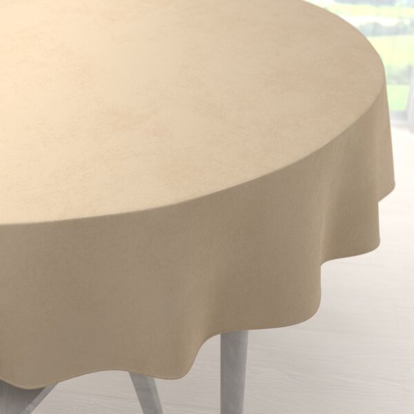 Biante Veľký zamatový okrúhly obrus Velvet Premium SVP-045 Kávovo béžový Ø 150 cm