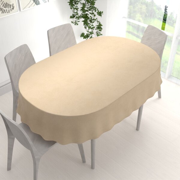 Biante Zamatový oválny obrus Velvet Prémium SVP-045 Kávovo béžový 60x100 cm