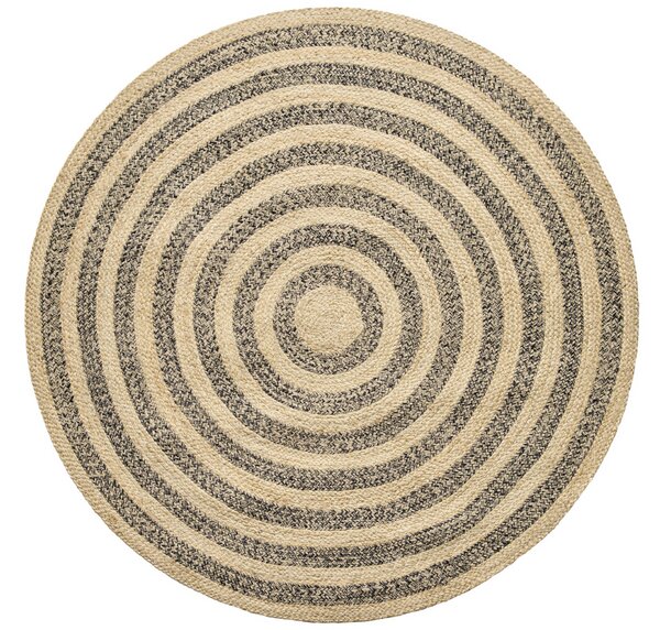 Diamond Carpets India , Ručne viazaný kusový koberec Aurea SM 05 Natural Black kruh, 120x120 (priemer) kruh, béžová, chodba / predsieň