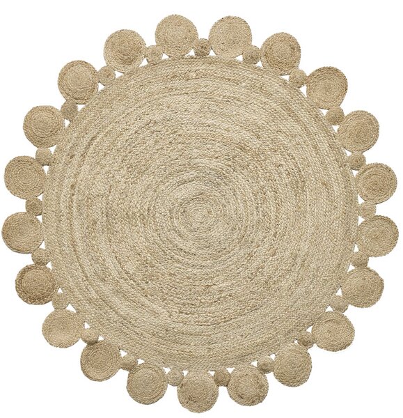 Diamond Carpets India , Ručne viazaný kusový koberec Hesper J-15 Natural kruh, 120x120 (priemer) kruh, béžová, chodba / predsieň