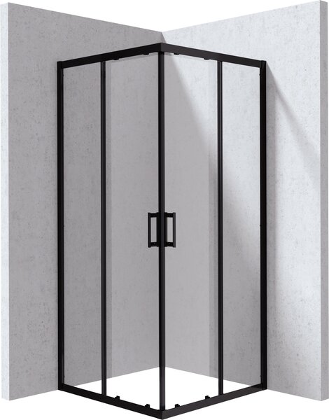 Deante Štvorcový sprchový kút Funkia 80x80 cm - KYC N088P, čierna mat - bez vaničky