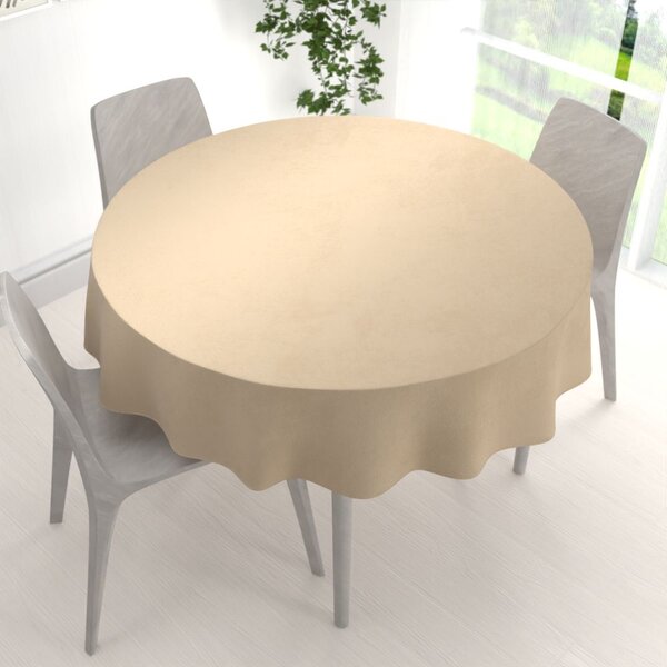 Biante Veľký zamatový okrúhly obrus Velvet Premium SVP-045 Kávovo béžový Ø 150 cm