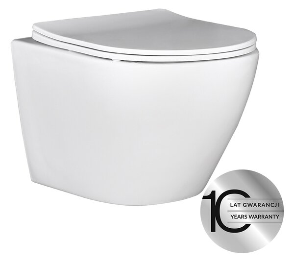 Laveo Závesná WC misa so SoftClose sedadlom Desna - VMD_600S, biela