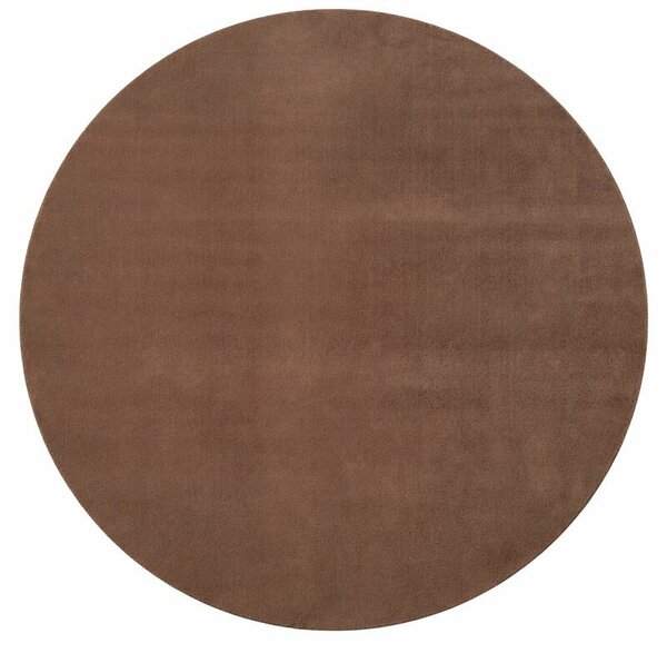Ayyildiz , Kusový koberec Joy 1400 mocca kruh, 80x80 (priemer) kruh, hnedá, chodba / predsieň