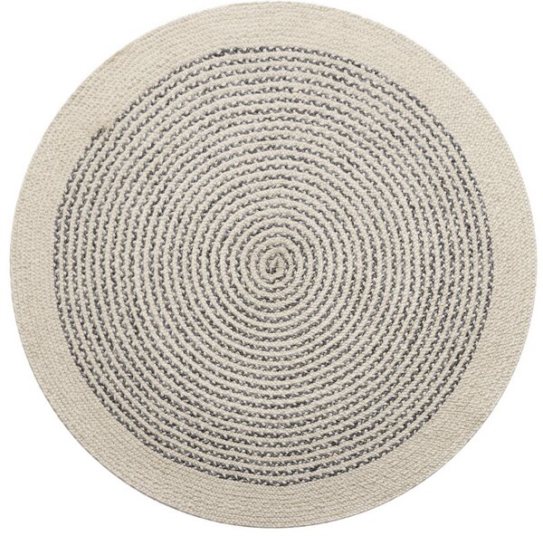 Diamond Carpets India , Ručne viazaný kusový koberec Orba J-49 Natural kruh, 120x120 (priemer) kruh, biela, chodba / predsieň