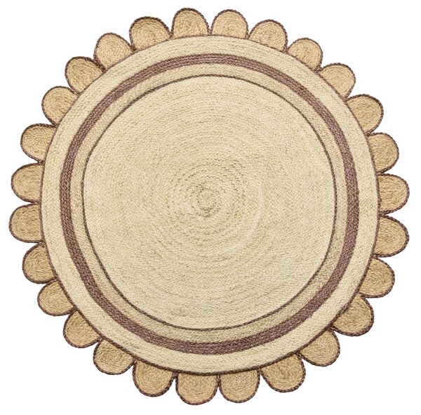 Diamond Carpets India , Ručne viazaný kusový koberec Nora J 30 Natural kruh, 120x120 (priemer) kruh, béžová, chodba / predsieň