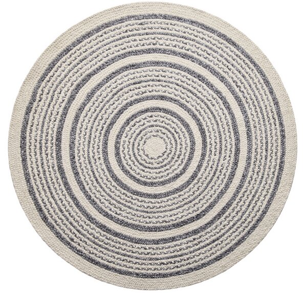 Diamond Carpets India , Ručne viazaný kusový koberec Soma SM04 Silver Black kruh, 120x120 (priemer) kruh, béžová, chodba / predsieň