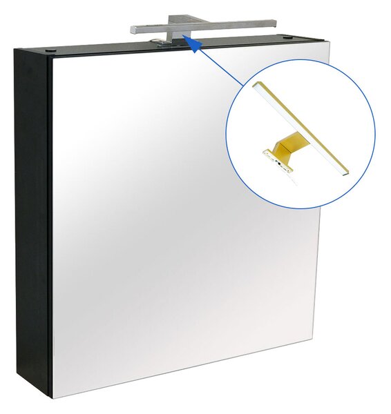 Comodo Zrkadlová skrinka Amata B 60 ZS LED-G s osvetlením Any LED 30 G, zlatá