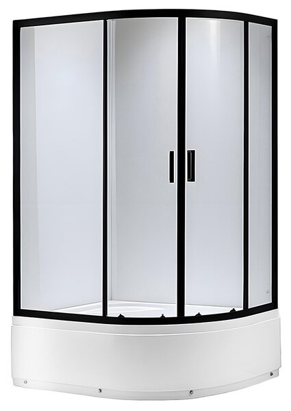 BPS-koupelny Asymetrický sprchový kút MAJA BL R 115x85 cm pravý, čierna/transparent v sete s hlbokou sprchovou vaničkou