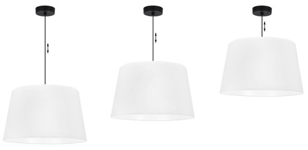 Závesné svietidlo Gaja, 1x biele textilné tienidlo, (fi 44cm), b