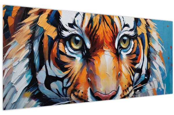 Obraz - Pohľad tigra, maľba (120x50 cm)