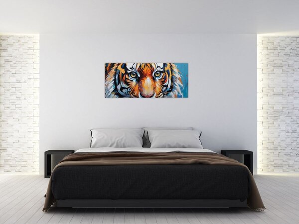 Obraz - Pohľad tigra, maľba (120x50 cm)