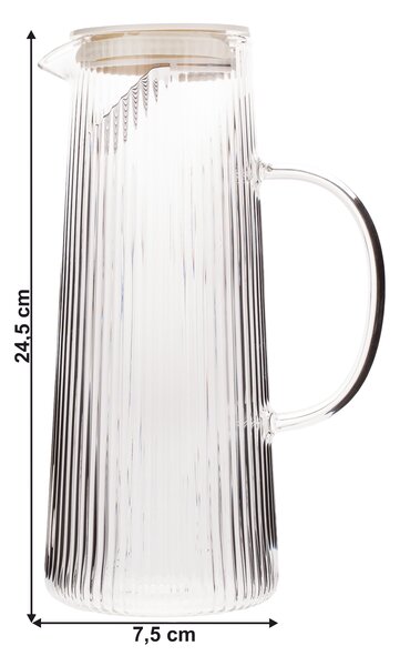 KONDELA Džbán na vodu/na víno, 1270 ml, číra, MATY