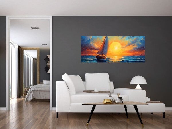 Obraz - Plachetnica (120x50 cm)
