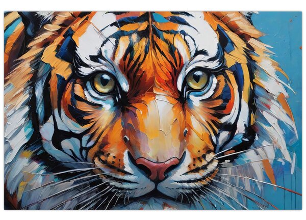 Obraz - Pohľad tigra, maľba (90x60 cm)
