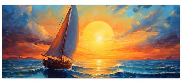 Obraz - Plachetnica (120x50 cm)