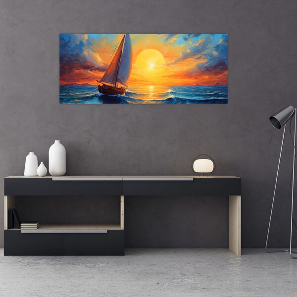 Obraz - Plachetnica (120x50 cm)