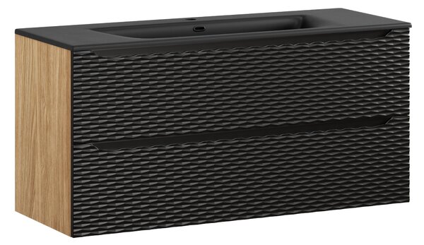 Comad Kúpeľňová skrinka s keramickým umývadlom Ocean Black III 120 cm - čierna mat
