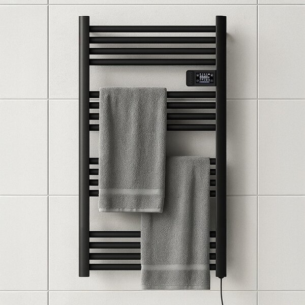 BPS-koupelny Elektrický kúpeľňový radiátor LOA BL 500W 54x96 cm, čierny
