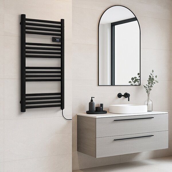 BPS-koupelny Elektrický kúpeľňový radiátor LOA BL 500W 54x96 cm, čierny