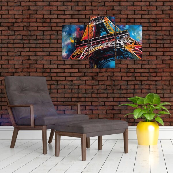 Obraz - Maľba Eiffelovej veže II. (90x60 cm)
