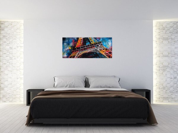 Obraz - Maľba Eiffelovej veže II. (120x50 cm)