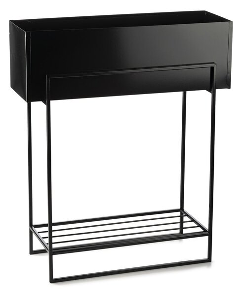 KOVOVÝ KVETINÁČ SO STOJANOM RECT 72X23X60 CM ČIERNA