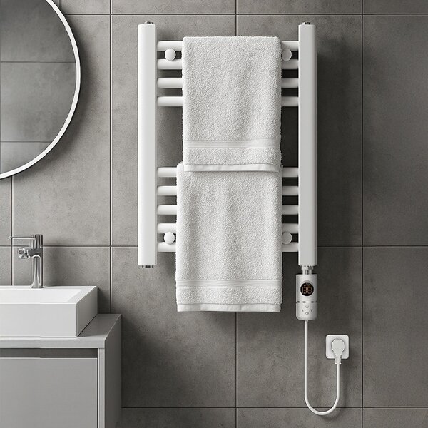 BPS-koupelny Elektrický kúpeľňový radiátor MANAM WH 300W, 40x50 cm, biely