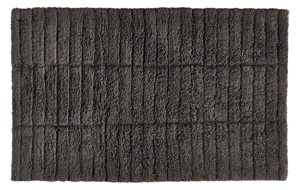 Tmavosivá bavlnená kúpeľňová predložka Zone Tiles, 80 x 50 cm