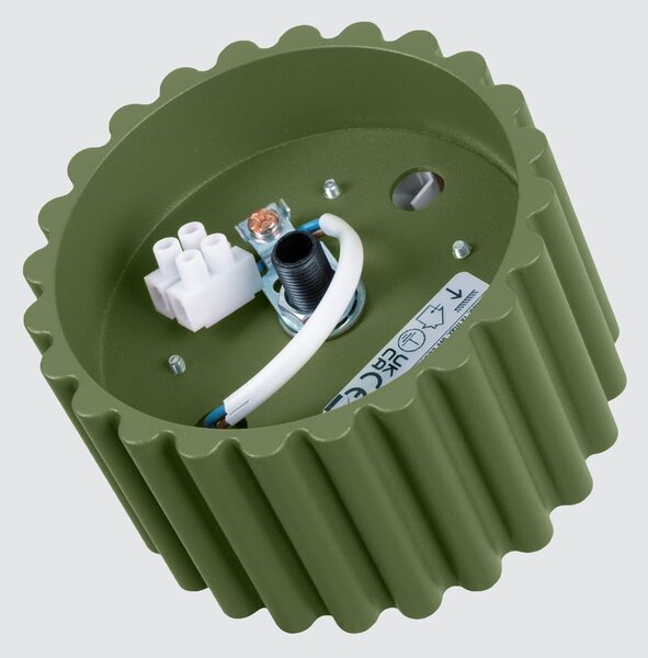 Stropné svietidlo Aura, 1x olivovo zelené hliníkové tienidlo, (6 cm)